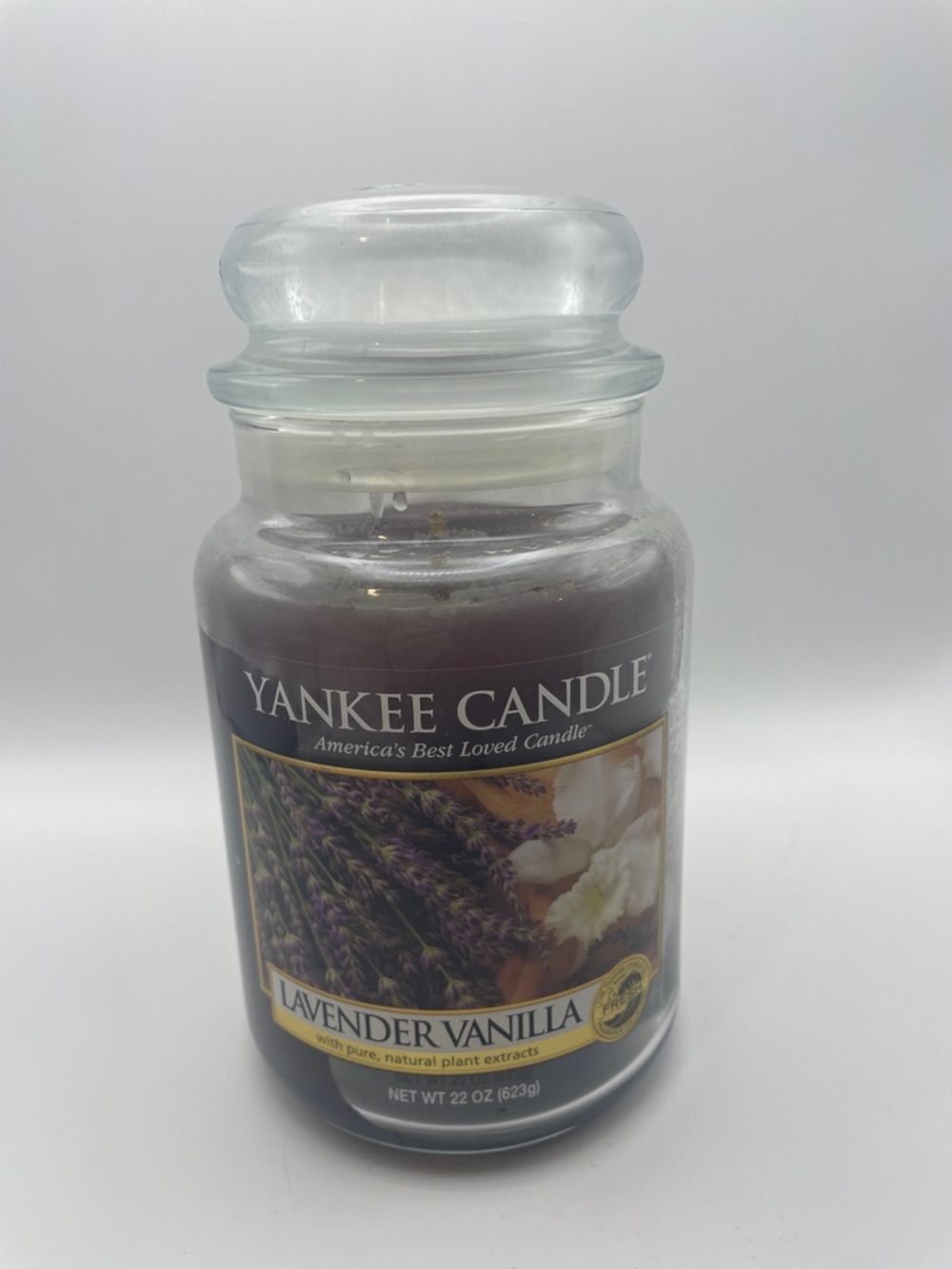 Retired Yankee Candle Lavender Vanilla Jar Candle - Deep Purple Wax 22oz large